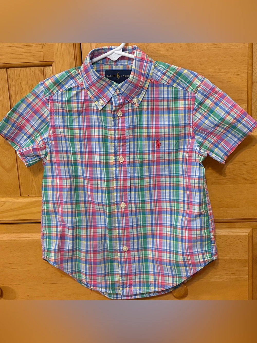 Polo Ralph Lauren Boy's Colorful Plaid Short Sleeve Button-Down Shirt Size 3/3T